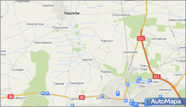 mapa Jelitów gmina Raszków, Jelitów gmina Raszków na mapie Targeo