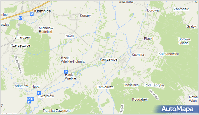 mapa Karczewice, Karczewice na mapie Targeo