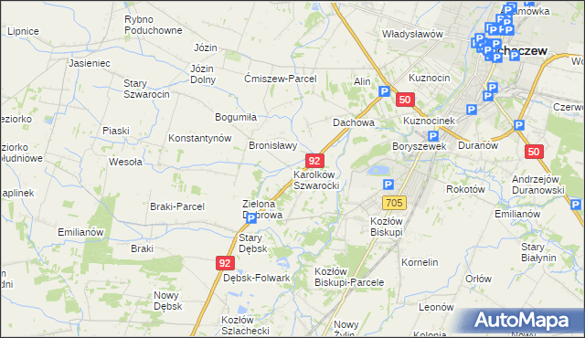 mapa Karolków Szwarocki, Karolków Szwarocki na mapie Targeo