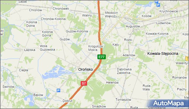 mapa Krogulcza Sucha, Krogulcza Sucha na mapie Targeo