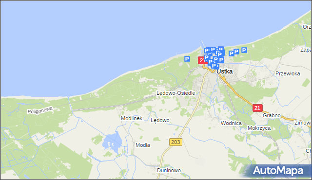 mapa Lędowo-Osiedle, Lędowo-Osiedle na mapie Targeo