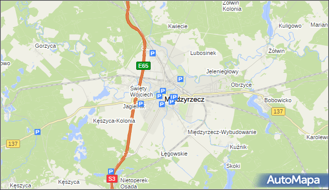 mapa Międzyrzecz, Międzyrzecz na mapie Targeo