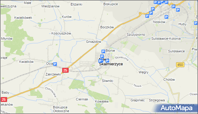 mapa Nowe Skalmierzyce, Nowe Skalmierzyce na mapie Targeo