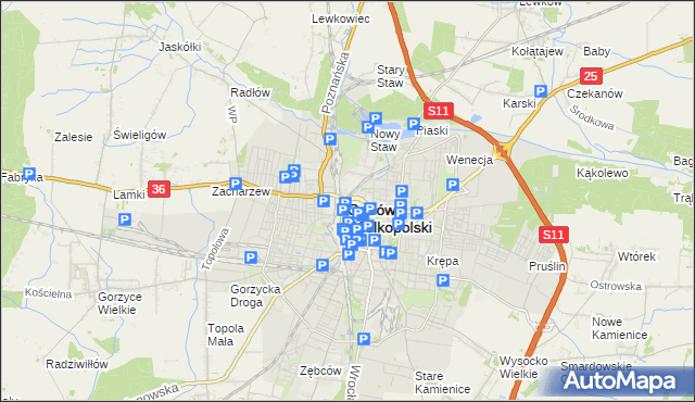 mapa Ostrów Wielkopolski, Ostrów Wielkopolski na mapie Targeo