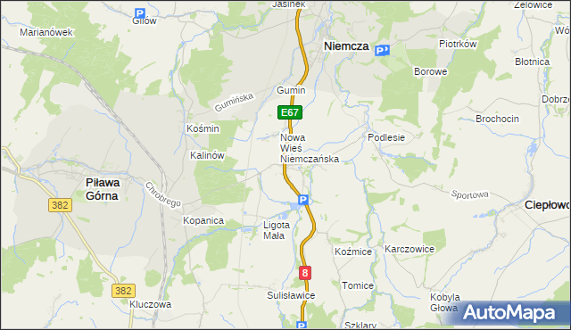 mapa Przerzeczyn-Zdrój, Przerzeczyn-Zdrój na mapie Targeo