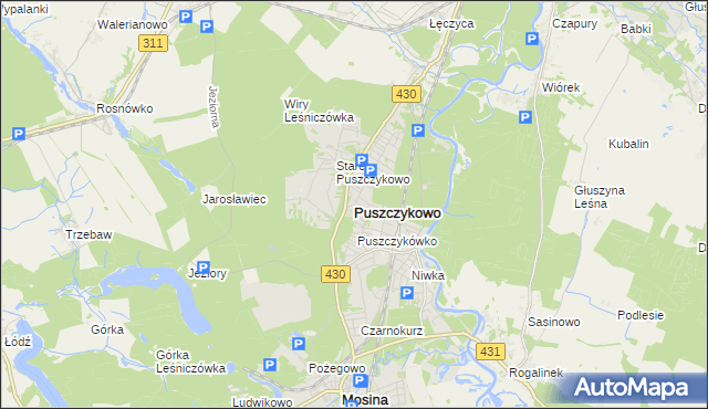 mapa Puszczykowo powiat poznański, Puszczykowo powiat poznański na mapie Targeo