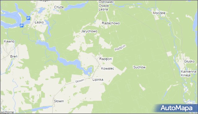 mapa Radęcin, Radęcin na mapie Targeo