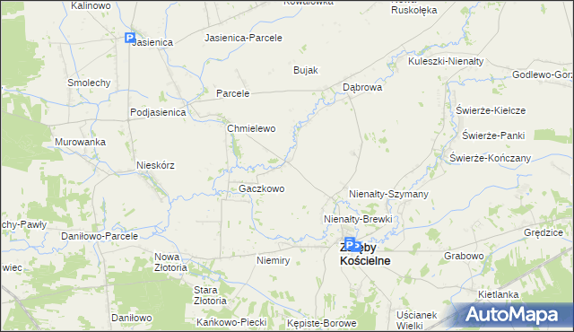 mapa Rawy-Gaczkowo, Rawy-Gaczkowo na mapie Targeo