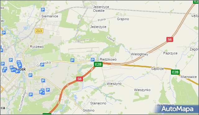 mapa Redzikowo, Redzikowo na mapie Targeo