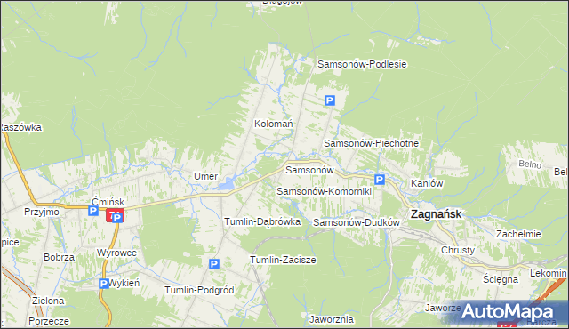 mapa Samsonów, Samsonów na mapie Targeo