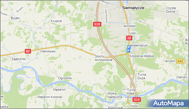 mapa Słochy Annopolskie, Słochy Annopolskie na mapie Targeo