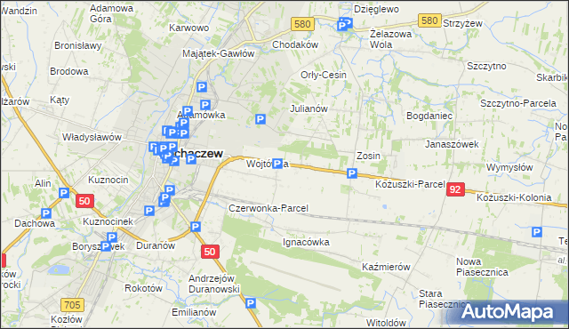 mapa Sochaczew-Wieś, Sochaczew-Wieś na mapie Targeo