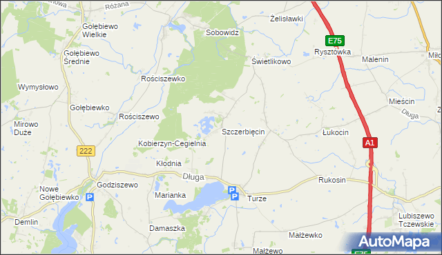 mapa Szczerbięcin, Szczerbięcin na mapie Targeo