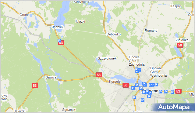 mapa Szczycionek, Szczycionek na mapie Targeo