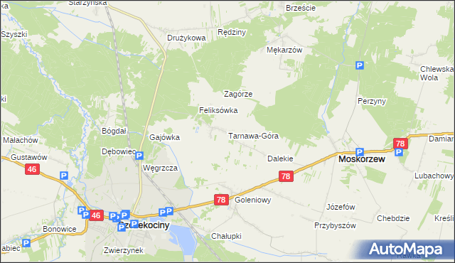 mapa Tarnawa-Góra, Tarnawa-Góra na mapie Targeo