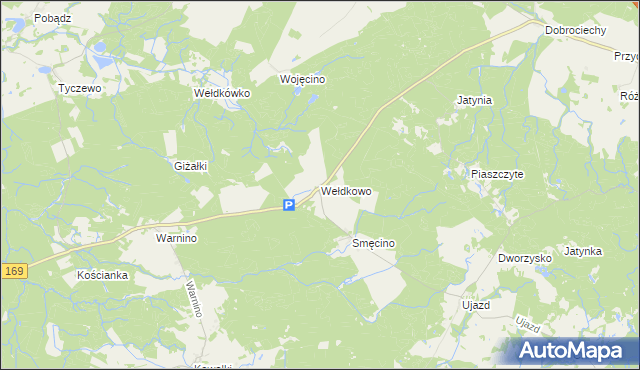 mapa Wełdkowo, Wełdkowo na mapie Targeo