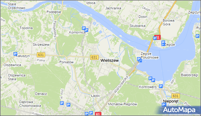 mapa Wieliszew, Wieliszew na mapie Targeo