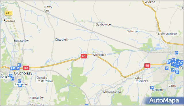 mapa Wierzbiec, Wierzbiec na mapie Targeo