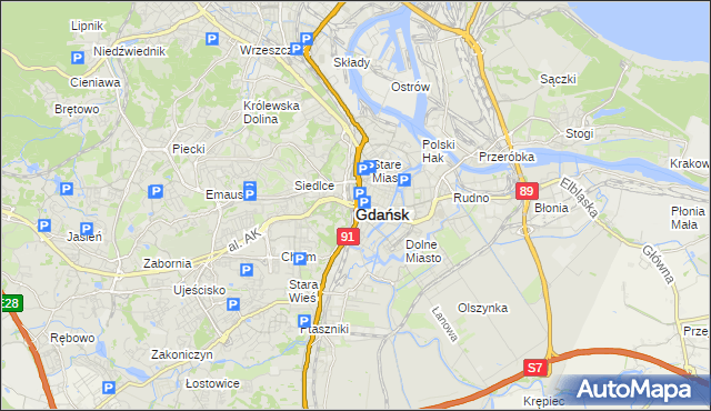 mapa Gdańska, Gdańsk na mapie Targeo
