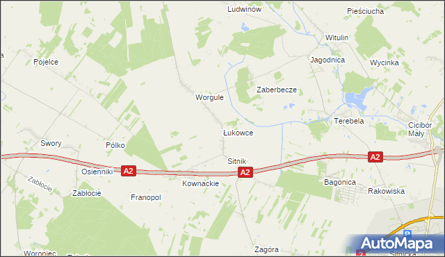 mapa Łukowce, Łukowce na mapie Targeo