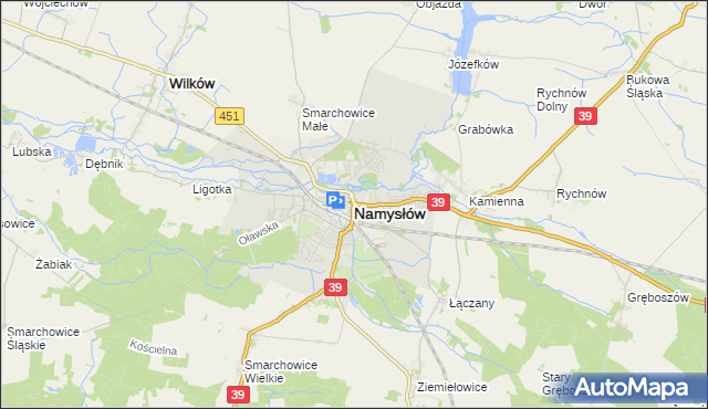 mapa Namysłów, Namysłów na mapie Targeo