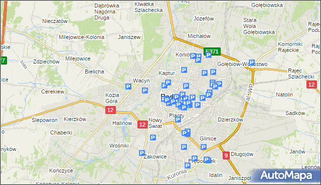 mapa Radomia, Radom na mapie Targeo