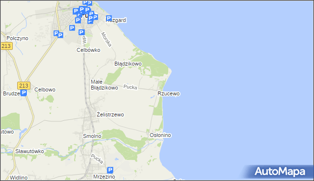 mapa Rzucewo, Rzucewo na mapie Targeo