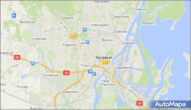 mapa Szczecina, Szczecin na mapie Targeo