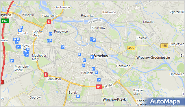 mapa Wrocławia, Wrocław na mapie Targeo
