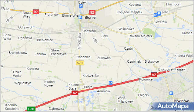 mapa Żukówka, Żukówka na mapie Targeo