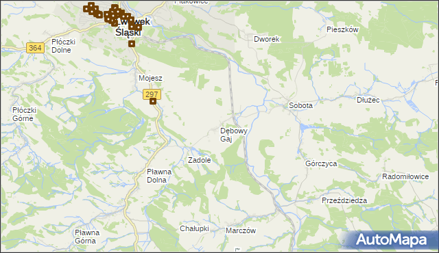 mapa Dębowy Gaj, Dębowy Gaj na mapie Targeo