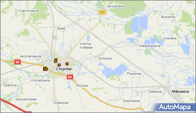 mapa Goliszów, Goliszów na mapie Targeo