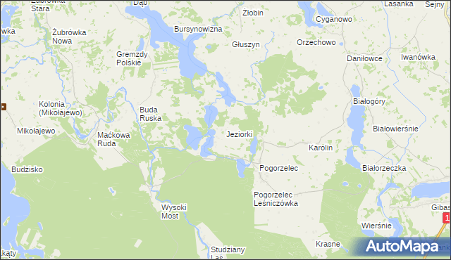 mapa Jeziorki gmina Krasnopol, Jeziorki gmina Krasnopol na mapie Targeo