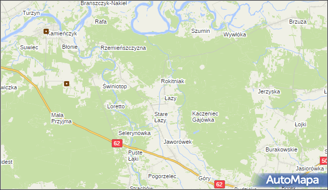 mapa Łazy gmina Łochów, Łazy gmina Łochów na mapie Targeo