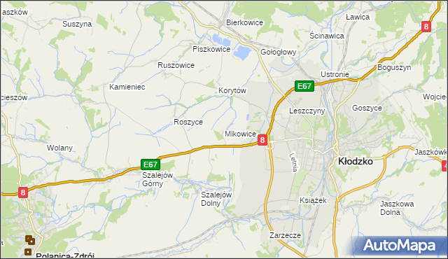 mapa Mikowice gmina Kłodzko, Mikowice gmina Kłodzko na mapie Targeo