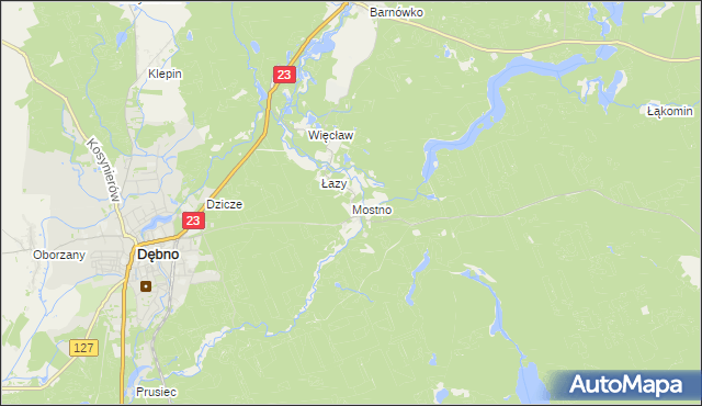 mapa Mostno, Mostno na mapie Targeo