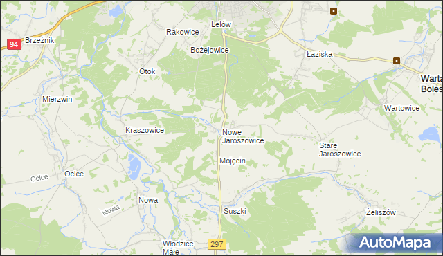 mapa Nowe Jaroszowice, Nowe Jaroszowice na mapie Targeo