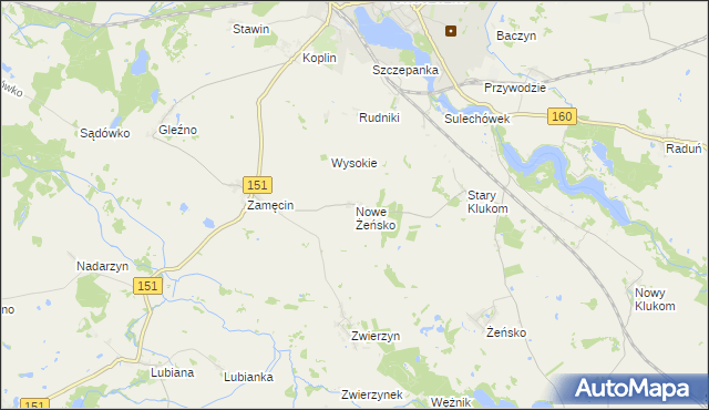 mapa Nowe Żeńsko, Nowe Żeńsko na mapie Targeo