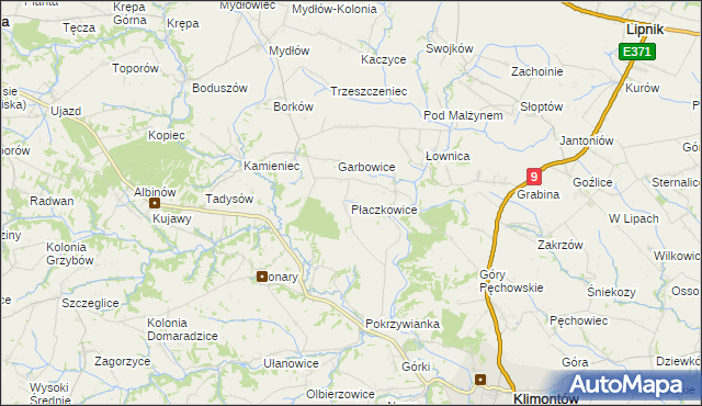 mapa Płaczkowice, Płaczkowice na mapie Targeo