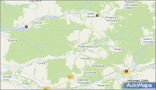 mapa Podemszczyzna, Podemszczyzna na mapie Targeo