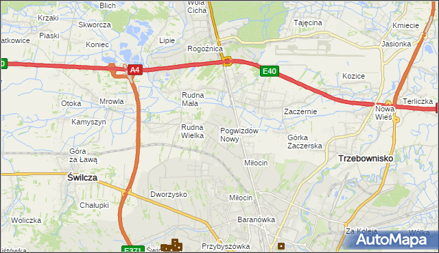 mapa Pogwizdów Nowy, Pogwizdów Nowy na mapie Targeo