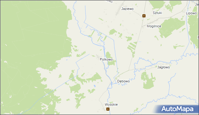 mapa Polkowo gmina Sztabin, Polkowo gmina Sztabin na mapie Targeo