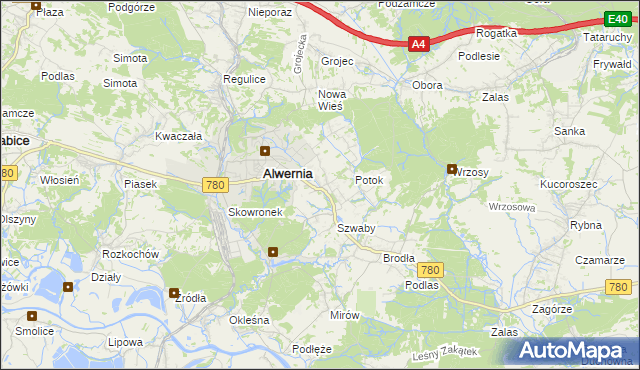 mapa Poręba Żegoty, Poręba Żegoty na mapie Targeo