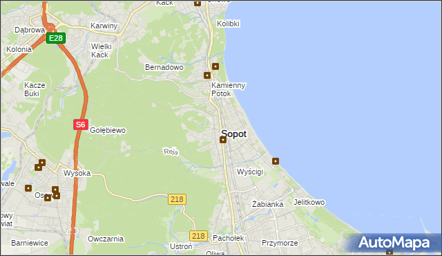 mapa Sopotu, Sopot na mapie Targeo