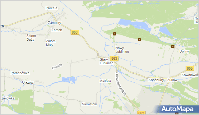 mapa Stary Lubliniec, Stary Lubliniec na mapie Targeo