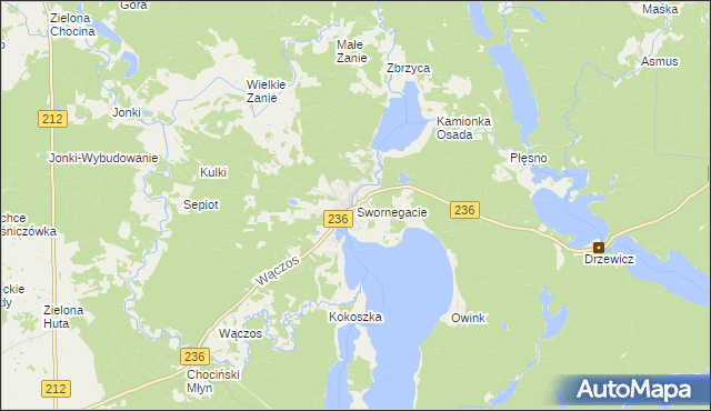 mapa Swornegacie, Swornegacie na mapie Targeo