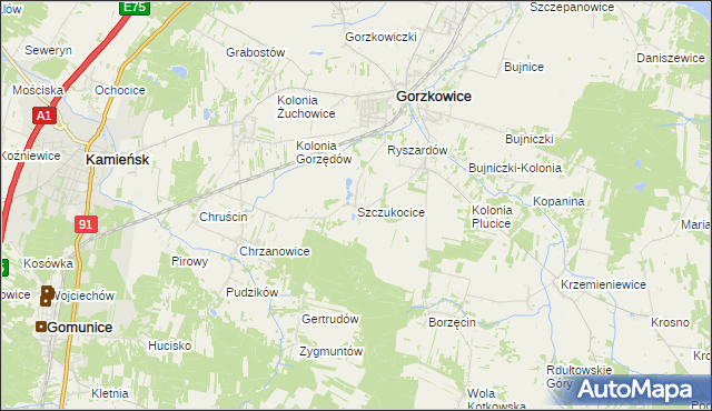 mapa Szczukocice, Szczukocice na mapie Targeo