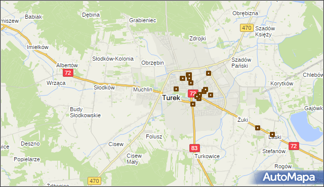mapa Turka, Turek na mapie Targeo