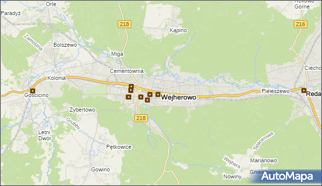 mapa Wejherowo, Wejherowo na mapie Targeo
