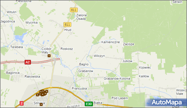 mapa Wilczyn gmina Biała Podlaska, Wilczyn gmina Biała Podlaska na mapie Targeo